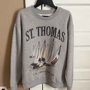 Hollister Gray St. Thomas Graphic Crewneck Sweater
